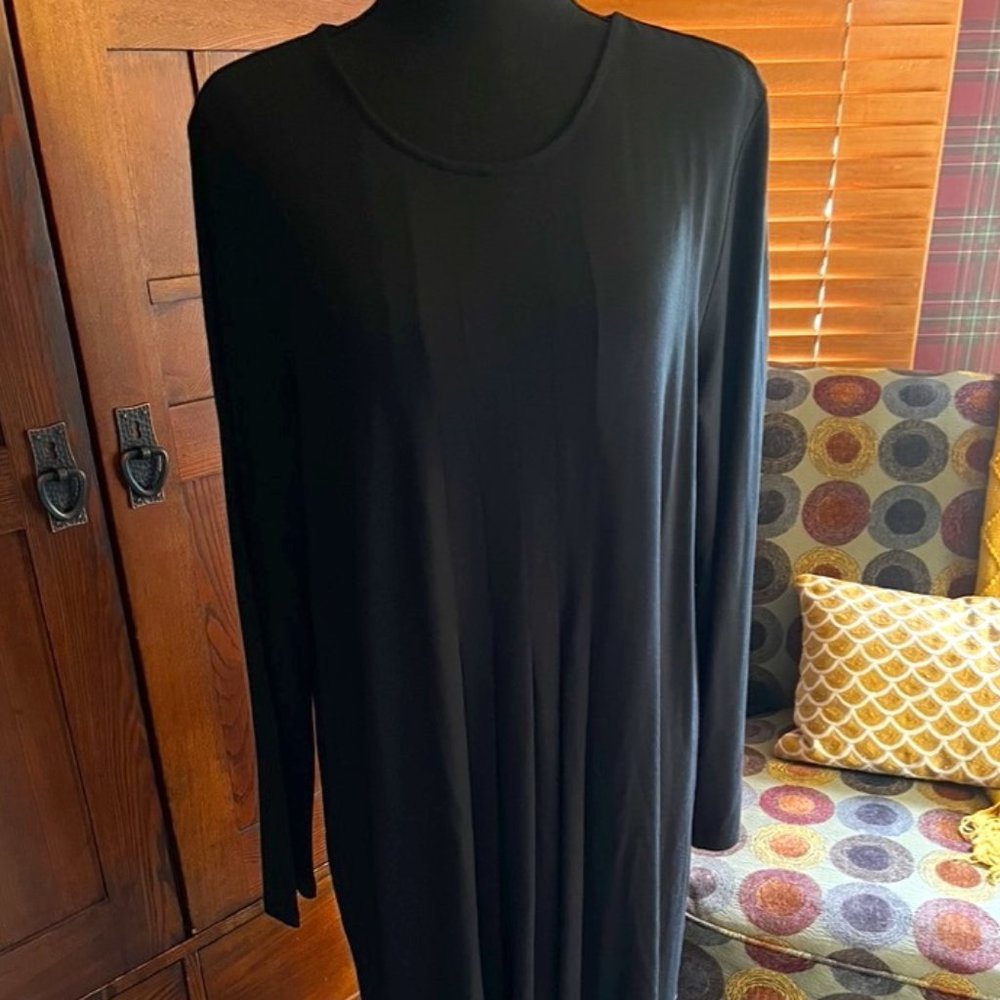 J. Jill Basic Black Pullover Midi Length Dress - image 1